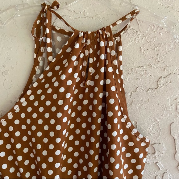 Amazon Ecowish Brown Polkadot Midi Dress - Picture 15 of 16